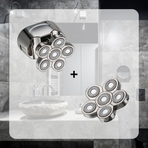 Pakketilbud - 6 i 1 Hoved Shaver + 1 ekstra shaverhoved