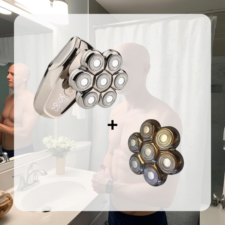 Pakketilbud - Head Shaver MS-687 - 7D - 5 i 1 + 1 ekstra shaverhoved